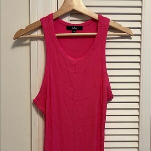 Lulu's Hot Pink Ribbed Dress